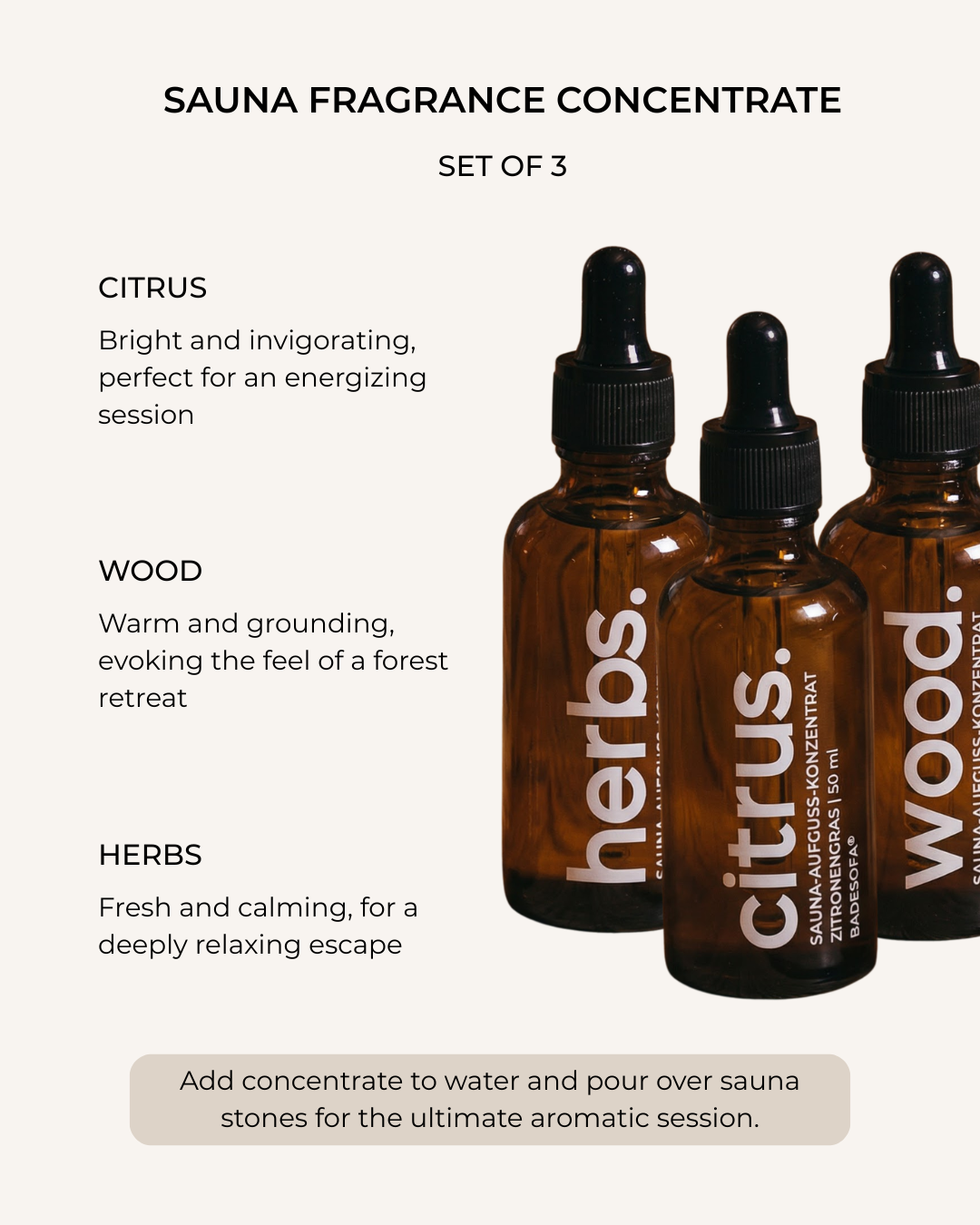 Sauna Fragrance Concentrate, Set of 3
